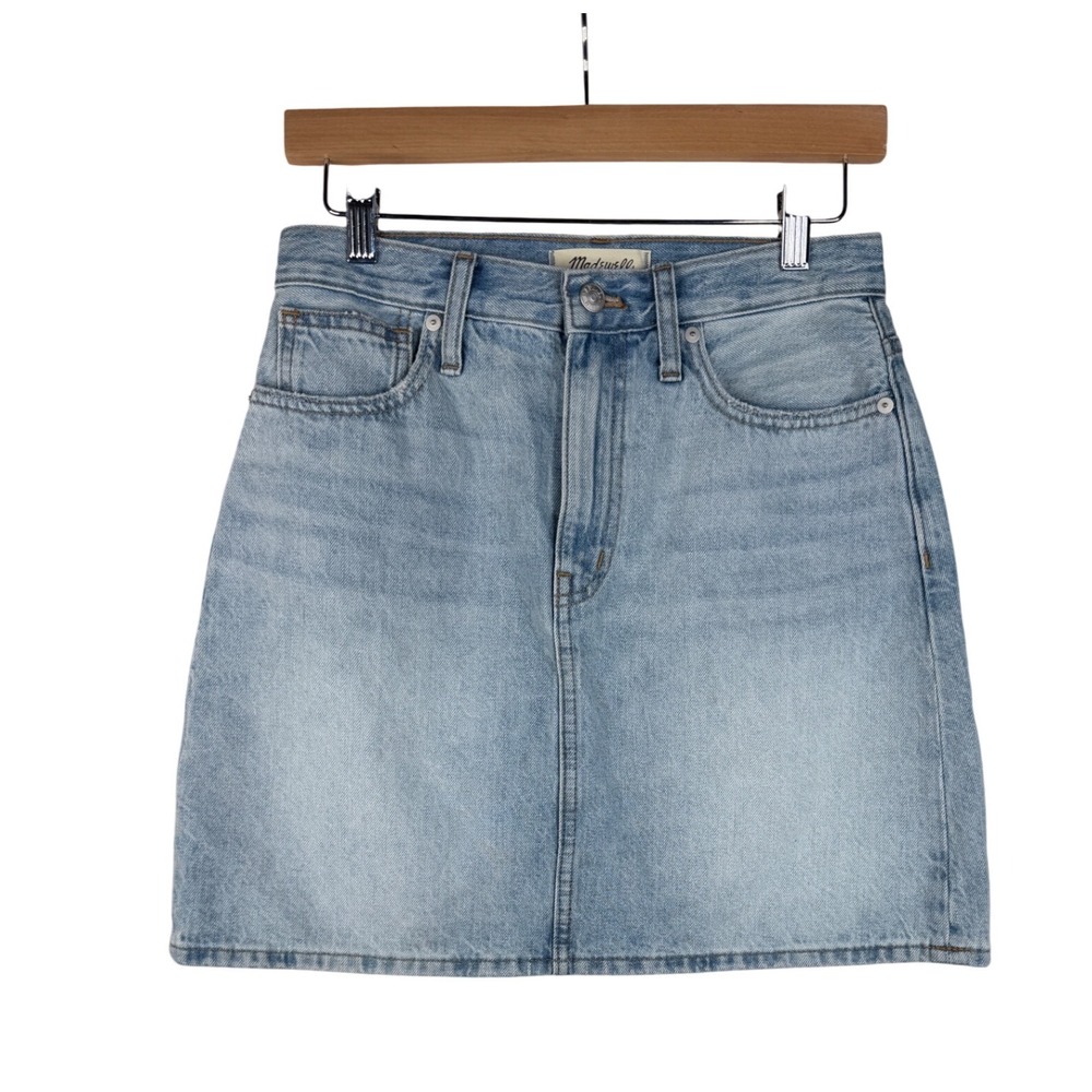 New Madewell Rigid Denim A-line Skirt‎ size 25 Blue